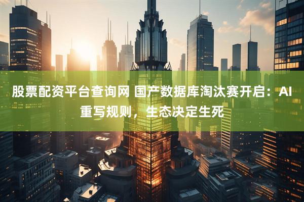 股票配资平台查询网 国产数据库淘汰赛开启：AI重写规则，生态决定生死